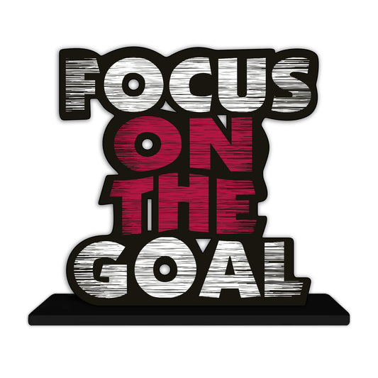 Focus on the Goal Wooden Idols And Figurine Focus On The Goal Quote Table Decor For Office Desk Showpiece | Home Decoration | Living Room | Modern Gifting Item