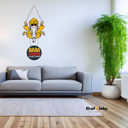 Baba Knows Everything Wall Hanging Quirky Engineered Wood Decor