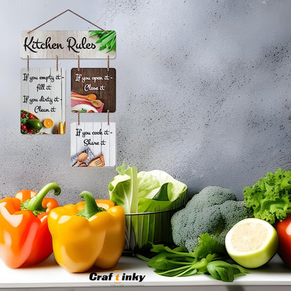 Kitchen Rules Wall Hanging Add Charm And Order To Your Cooking Space