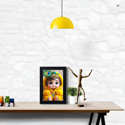 Baby Krishna God Wall Photo Frame for Home Decor Bedroom Pooja Room,Kids Room, Living Room