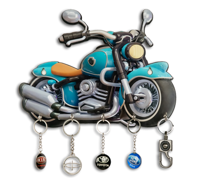 "Blue Bike" Wooden key Holder (8X11inch)