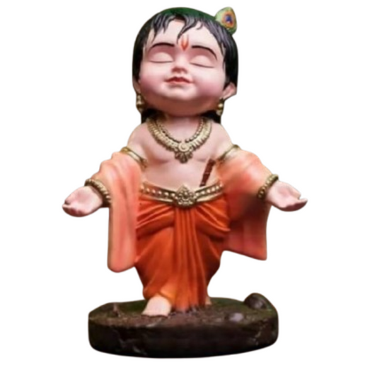Krishna Car Dashboard Showpiece | Polyresin | Divine Decor | Car Accessories Decorative Showpiece - 10 cm  (Polyresin, Multicolor)