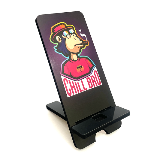 "Cool 'Chill Bro' Monkey Design Phone Stand - 3x7 Inch Portable Holder"