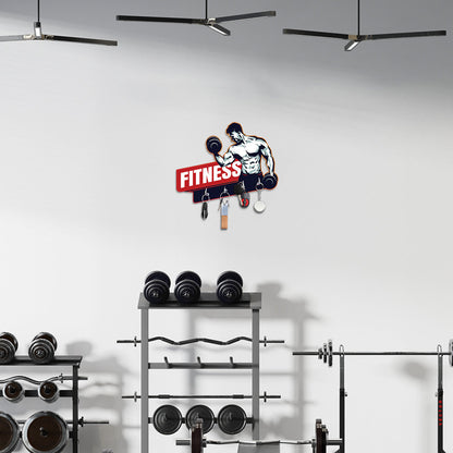 "Stay Motivated: Engineered Wood Key Holder with Fitness Quote Theme"
