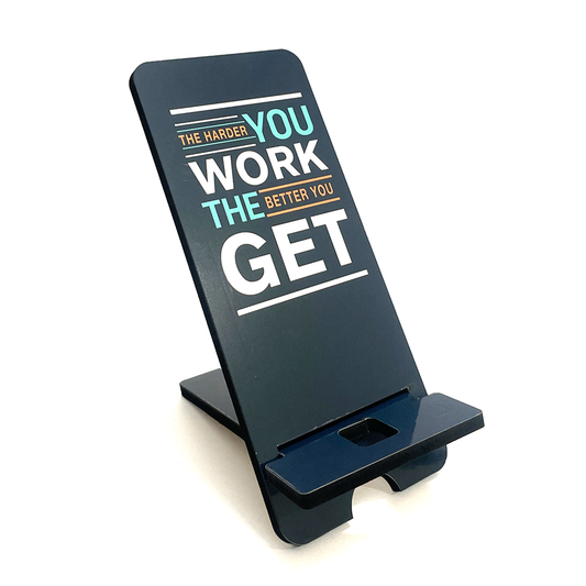 "Motivational 'The Harder You Work, The Better You Get' Phone Stand - 3x7 Inch Portable Holder"